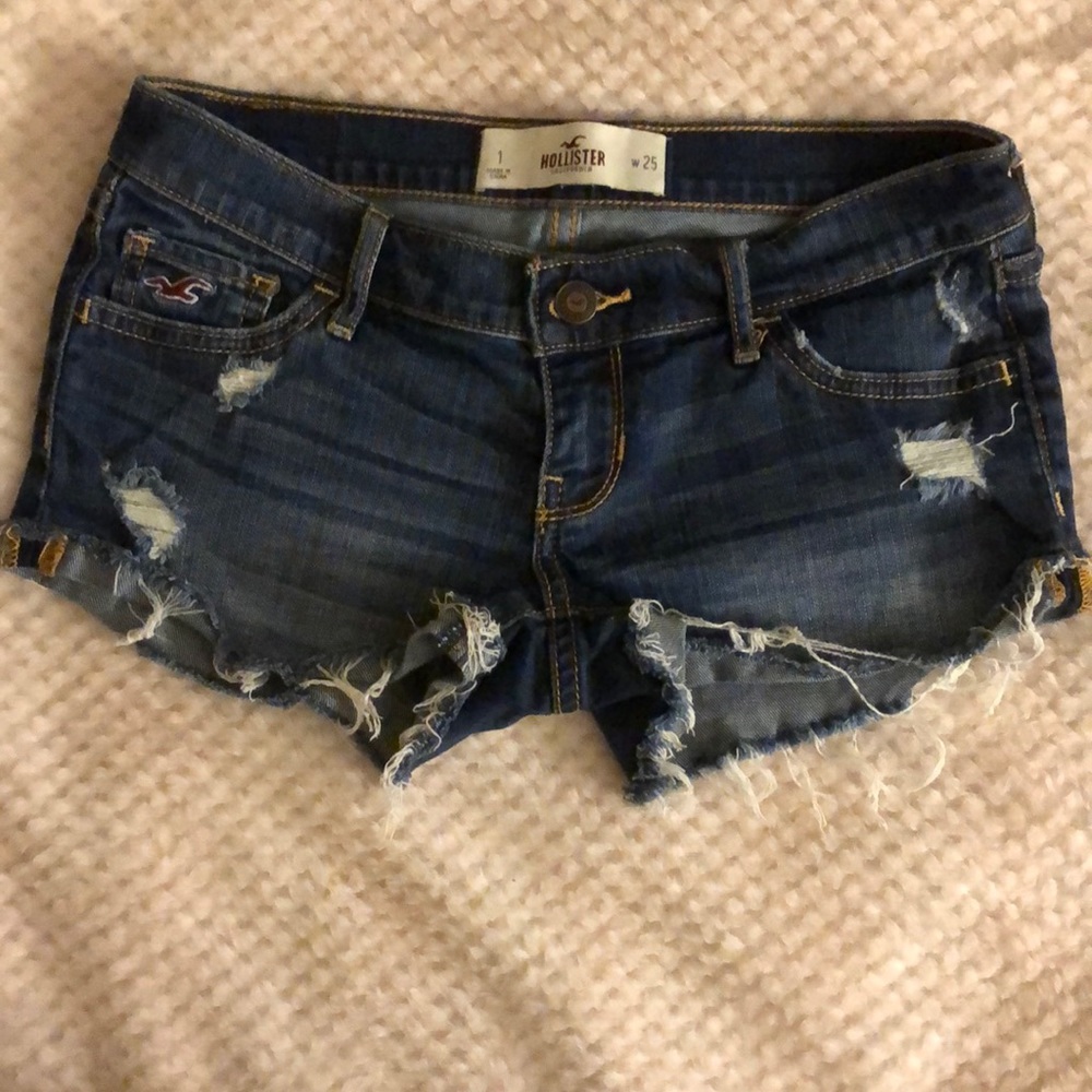 Hollister dark denim shorts
